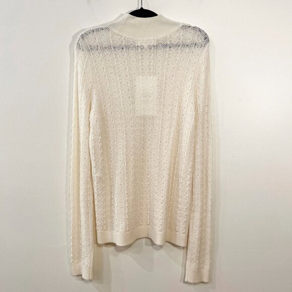 Last Chance! New Sézane Anneli 100% Merino Wool Retro Knit Sweater Ecru XS - Picture 4 of 8